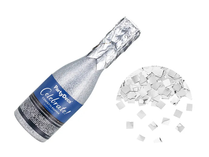 Feestbazaar Champagne Confetti Kanon Zilver 20,5cm