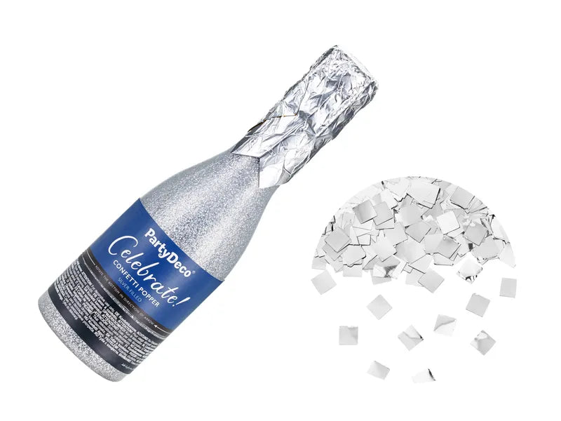 Feestbazaar Champagne Confetti Kanon Zilver 20,5cm