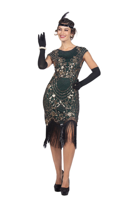 Feestbazaar Charleston 20's Jurk Groen Premium