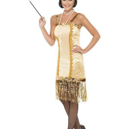 Feestbazaar Charleston flapper kostuum goud