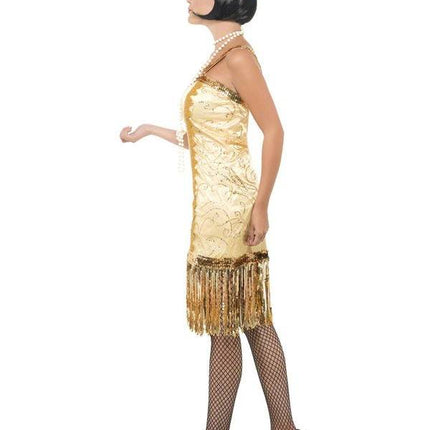 Feestbazaar Charleston flapper kostuum goud