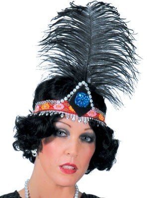 Feestbazaar Charleston haarband met veer