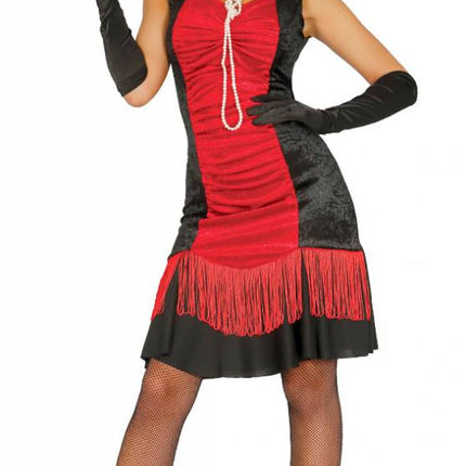 Feestbazaar Charleston kostuum vrouw rood