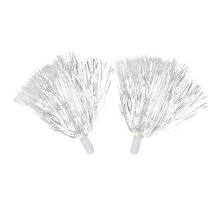 Feestbazaar Cheerballs Metallic Wit Stick (2st)