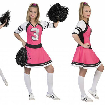 Feestbazaar Cheerfull Cheerleader jurkje roze dames