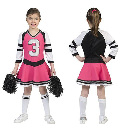 Feestbazaar Cheerfull Cheerleader jurkje roze kind