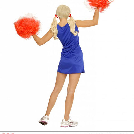 Feestbazaar Cheerleader jurkje blauw/rood