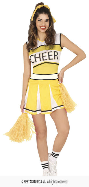 Feestbazaar Cheerleader Jurkje Dames Geel
