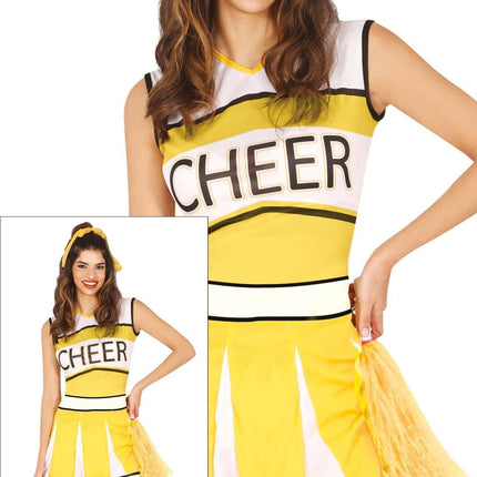 Feestbazaar Cheerleader Jurkje Dames Geel