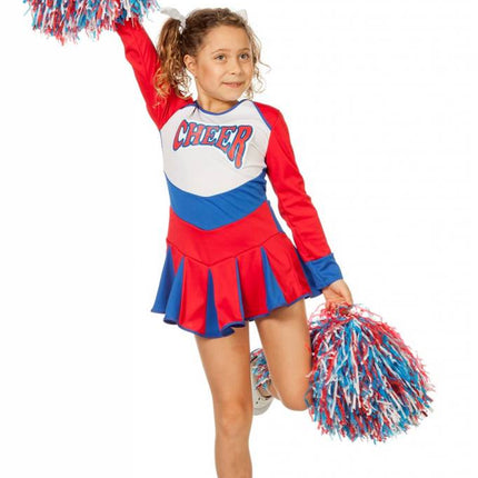 Feestbazaar Cheerleader jurkje kind rood-wit-blauw