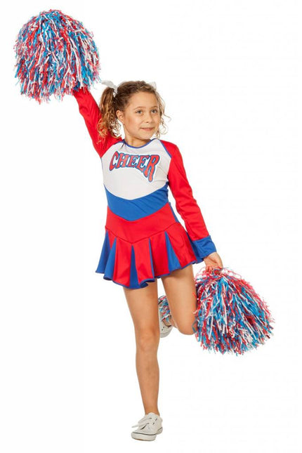 Feestbazaar Cheerleader jurkje kind rood-wit-blauw