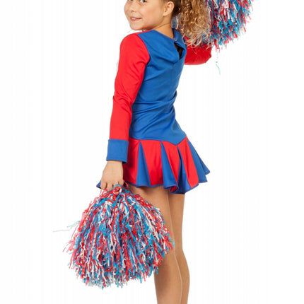 Feestbazaar Cheerleader jurkje kind rood-wit-blauw