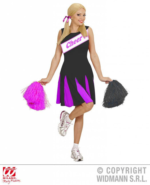 Feestbazaar Cheerleader jurkje zwart/roze