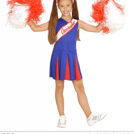 Feestbazaar Cheerleader kind rood/blauw