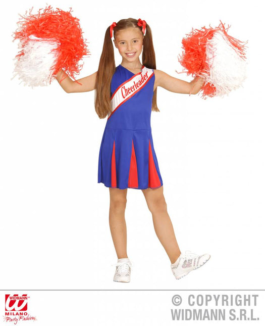 Feestbazaar Cheerleader kind rood/blauw