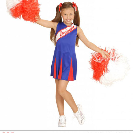 Feestbazaar Cheerleader kind rood/blauw