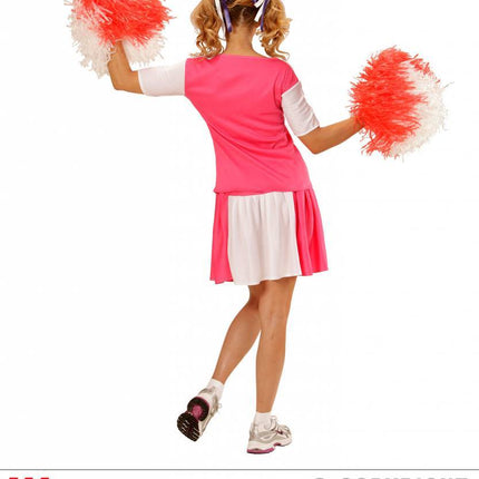 Feestbazaar Cheerleader pakje dames roze/wit