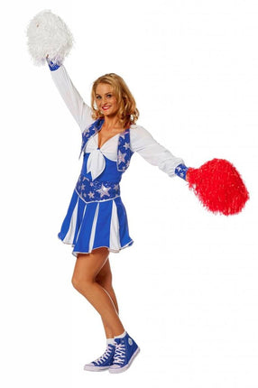 Feestbazaar Cheerleader pakje luxe blauw