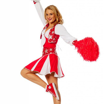Feestbazaar Cheerleader pakje luxe rood