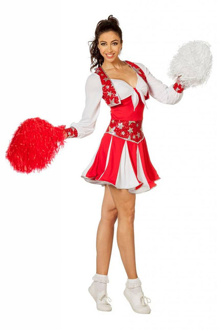 Feestbazaar Cheerleader pakje luxe rood