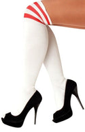 Feestbazaar Cheerleader sokken wit/rood