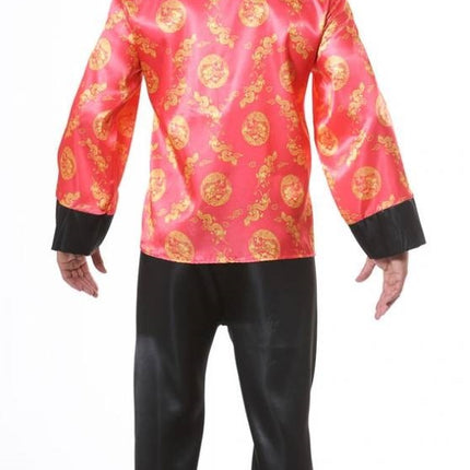 Feestbazaar Chinees pak man rood