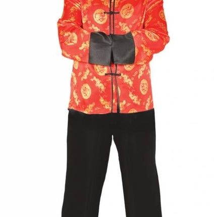 Feestbazaar Chinees pak man rood