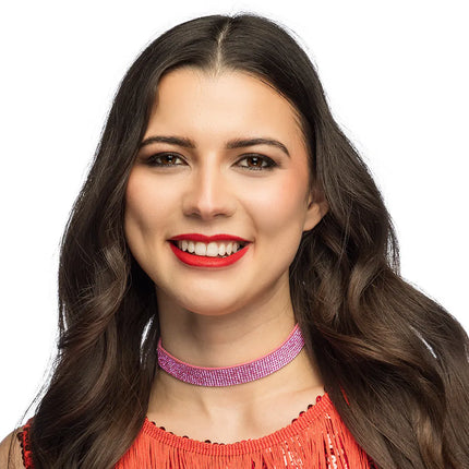Feestbazaar Choker Glitter Roze