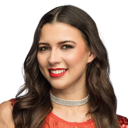 Feestbazaar Choker Glitter Zilver