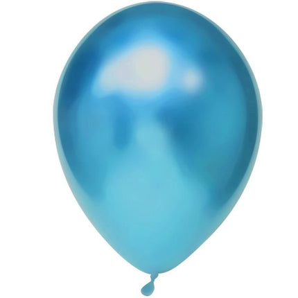 Feestbazaar Chrome Ballonnen Blauw - 50 Stuks