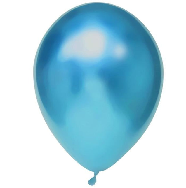 Feestbazaar Chrome Ballonnen Blauw - 50 Stuks