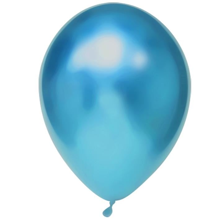 Feestbazaar Chrome Ballonnen Blauw - 50 Stuks