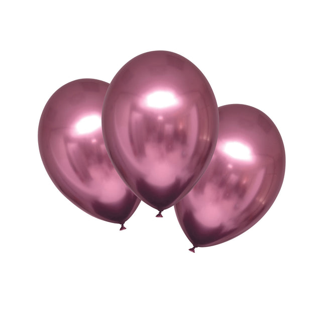 Feestbazaar Chrome Ballonnen Flamingo Roze Luxe - 6 Stuks