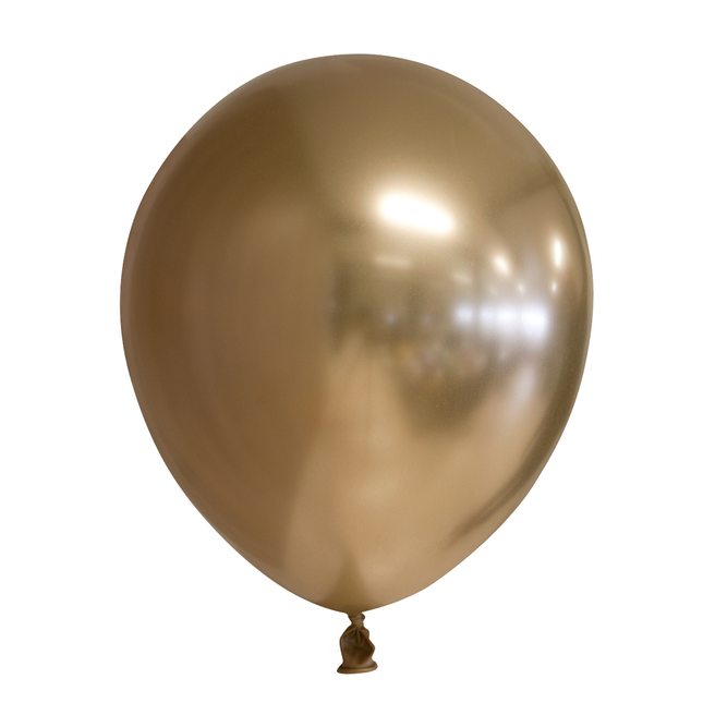 Feestbazaar Chrome Ballonnen Goud 30cm (10st)
