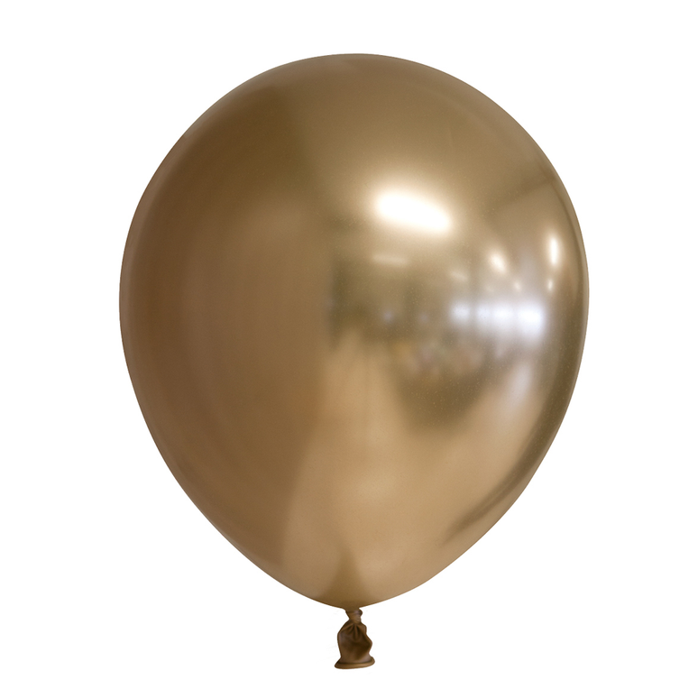 Feestbazaar Chrome Ballonnen Goud 30cm (10st)