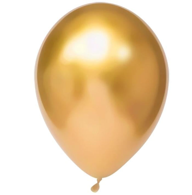 Feestbazaar Chrome Ballonnen Goud - 50 Stuks