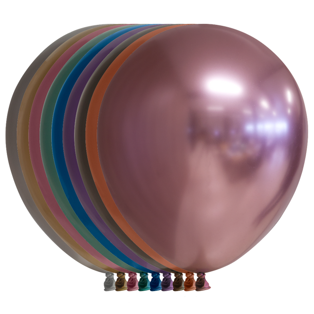 Feestbazaar Chrome Ballonnen Mix Kleuren 30cm (10st)