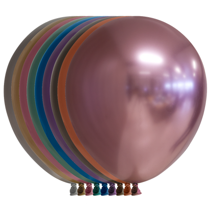 Feestbazaar Chrome Ballonnen Mix Kleuren 30cm (10st)