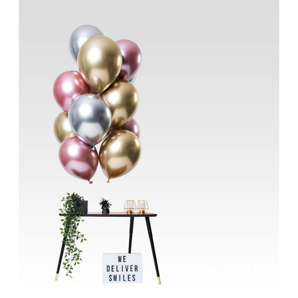 Feestbazaar Chrome Ballonnen Morganite Premium 33cm - 12 Stuks