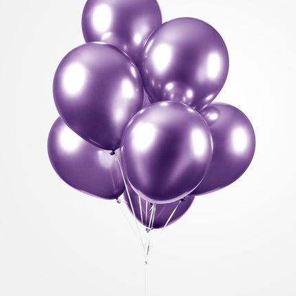 Feestbazaar Chrome Ballonnen Paars 30cm (10st)