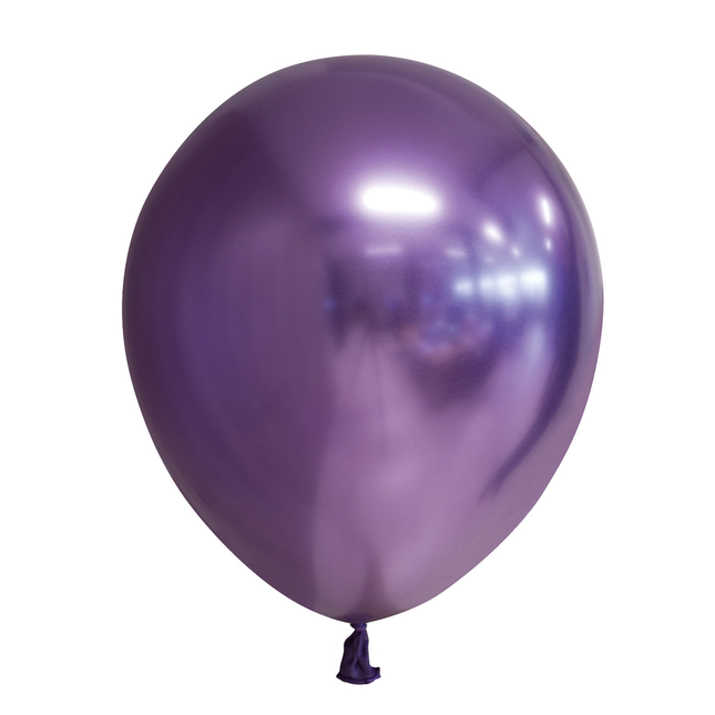 Feestbazaar Chrome Ballonnen Paars 30cm (10st)