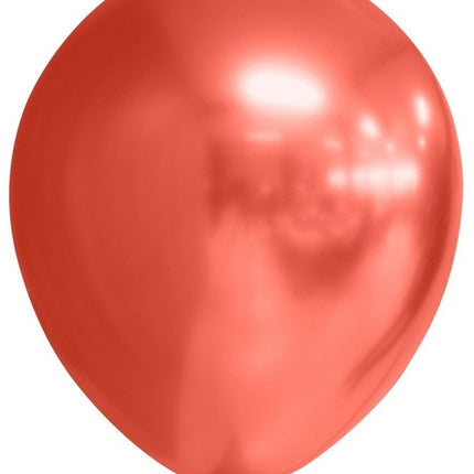 Feestbazaar Chrome Ballonnen Rood 30cm (10st)