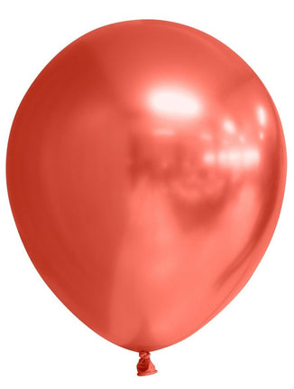 Feestbazaar Chrome Ballonnen Rood 30cm (10st)