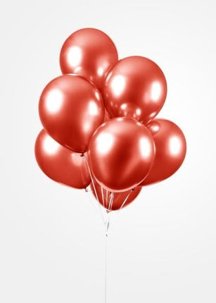 Feestbazaar Chrome Ballonnen Rood 30cm (10st)