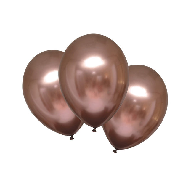 Feestbazaar Chrome Ballonnen Rosé Koper luxe - 6 Stuks