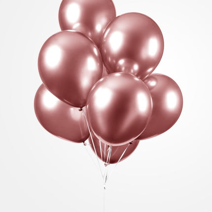 Feestbazaar Chrome Ballonnen Roségoud 30cm (10st)