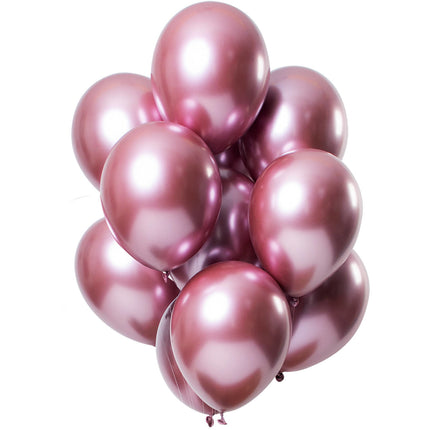 Feestbazaar Chrome ballonnen Spiegeleffect Roze Premium 33cm - 12st
