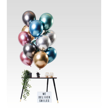 Feestbazaar Chrome Ballonnen Treasures Premium 33cm - 12 Stuks