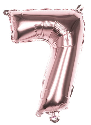 Feestbazaar Cijfer Ballon '7' Folie Rosé Goud 36cm