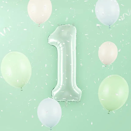 Feestbazaar Cijferballon Lichtgroen 1 (72cm)